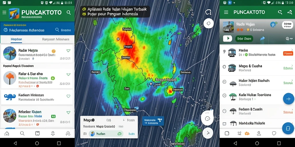 Antarmuka PUNCAKTOTO menampilkan radar hujan yang jelas dan informatif.