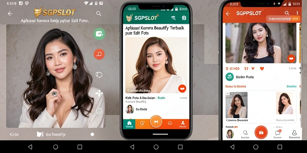 Tampilan antarmuka SGPSLOT yang intuitif dan fungsi Kamera Beautify.
