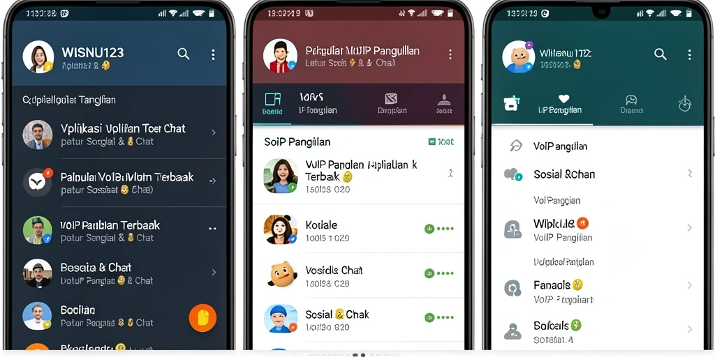 Antarmuka WISNU123 untuk panggilan VoIP yang user-friendly dan fungsional.