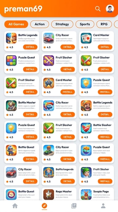 Tampilan katalog aplikasi preman69